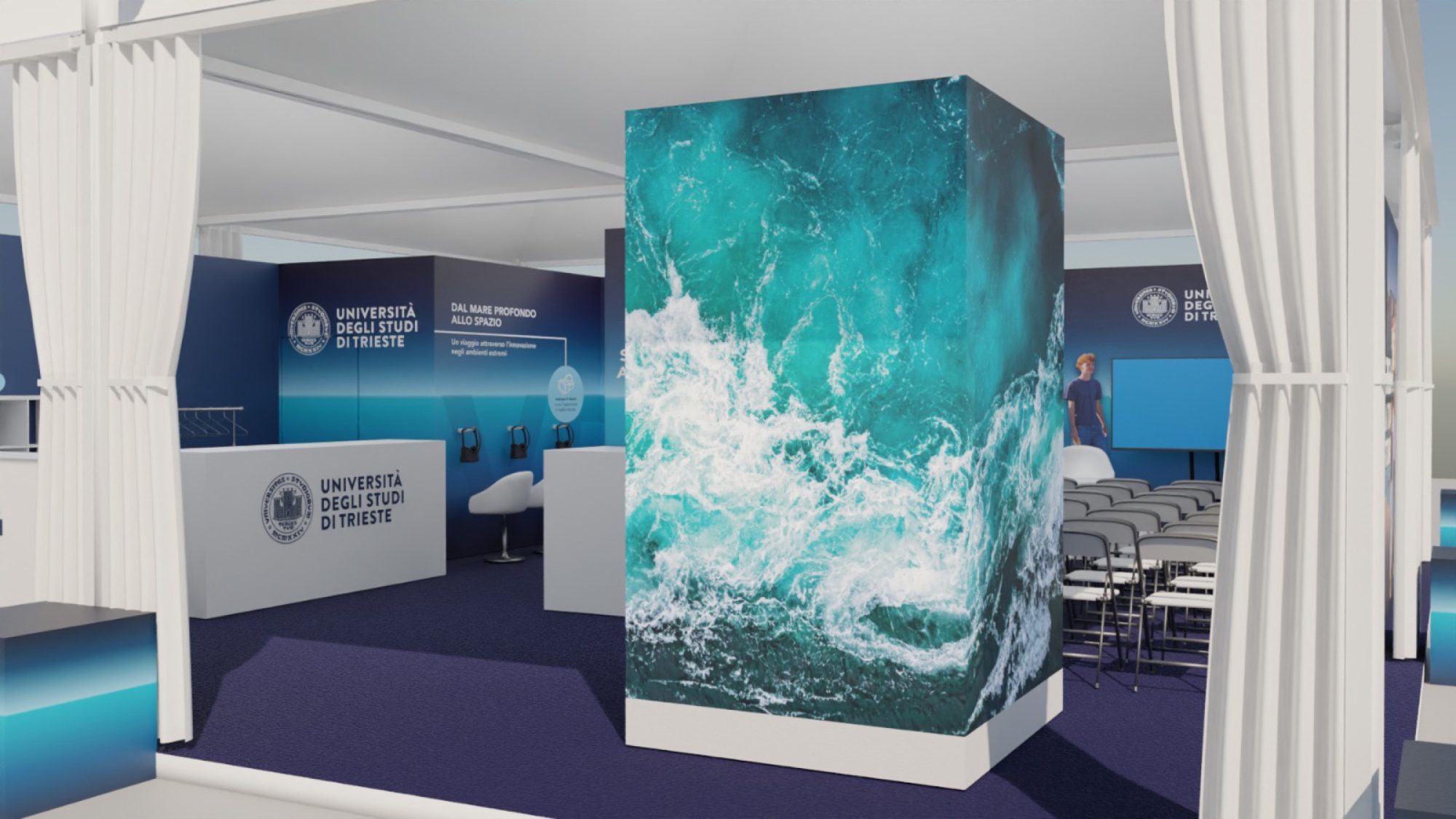 Stand dell'Università di Trieste: render del progetto